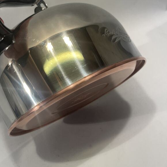 Vtg Paul Revere Ware 2 Qt. Copper Bottom Whistling Tea Kettle Pot Cu03 J - Picture 8 of 12